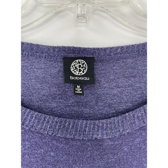 Bobeau Heathered Blue Knit Long Sleeve Pullover Sweater Size Medium, Soft - Picture 5 of 8